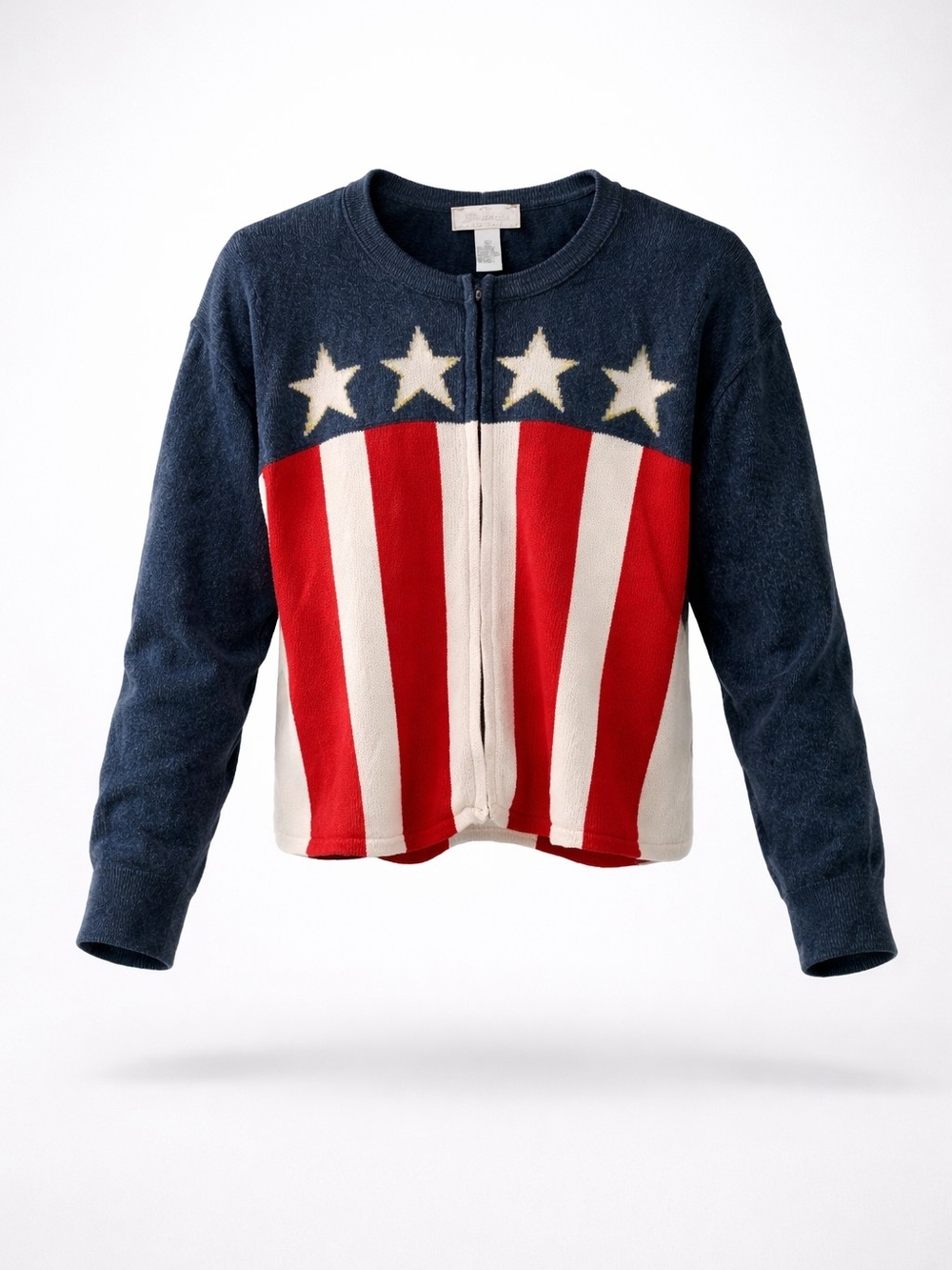 Tiara Zip-Up Knit Sweater - Heathered Blue